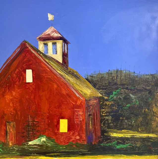 Janis H. Sanders | Sunlight Barn | Oil on Panel | 20" X 20" | $1,800.00