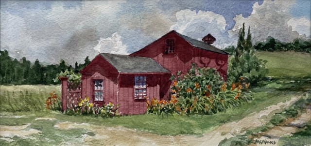 Karen McManus | Hamilton House Barn | Watercolor | 4.25" X 8.5" | $475