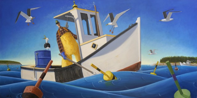 David Witbeck | A Little Choppy | Oil on Canvas | 36" X 72" | Sold