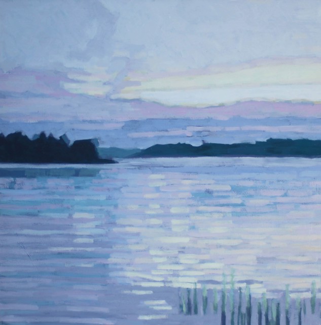 Liz Hoag | Pond at Sunset | Acrylic on Canvas | 18" X 18" | Sold
