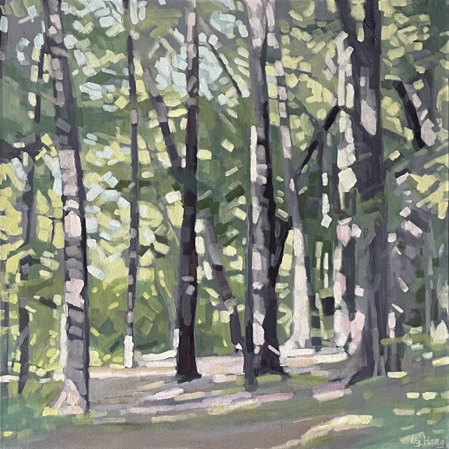 Liz Hoag | Evergreen Woods | Acrylic on Canvas | 24" X 24" | Sold