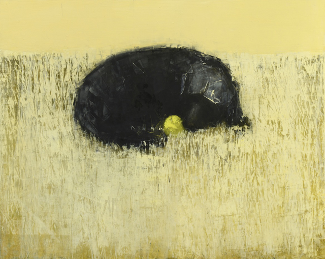 Rebecca Kinkead | Black Dog Dreaming in Shag | Oil and Wax on Linen | 48" X 60" | $10,800.00