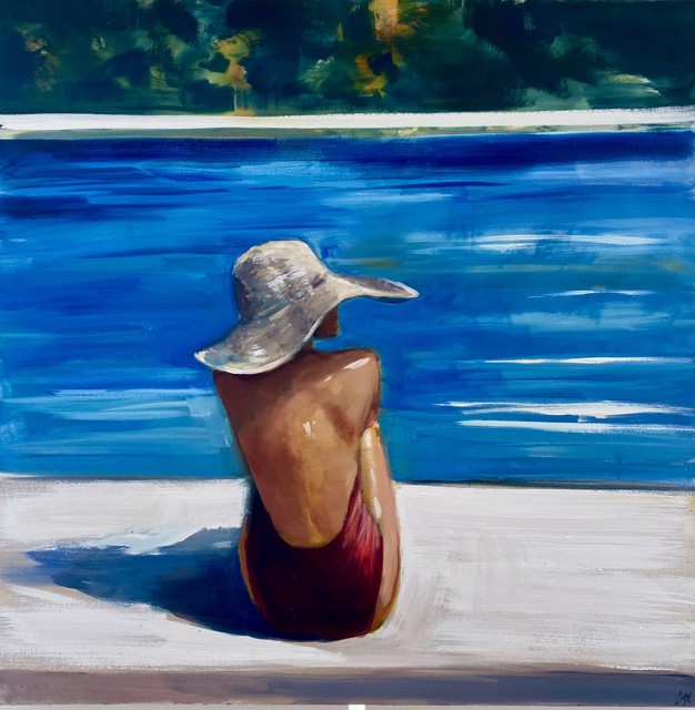 Craig Mooney | Pool Day | Oil on Canvas | 46" X 46" | $9,000