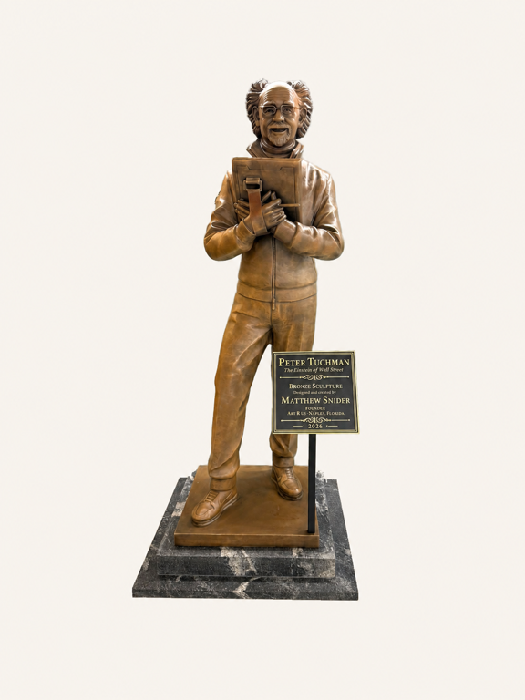 MARKET SAVANT bronze portrait of Peter Tuchman by Matthew Snider