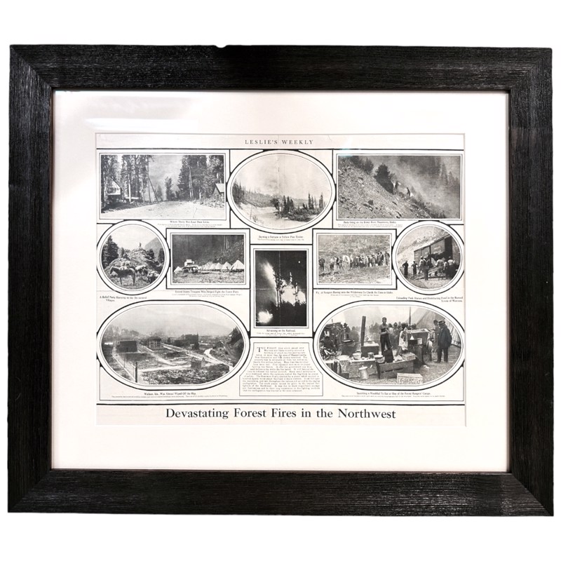 Vintage print montage in a black frame