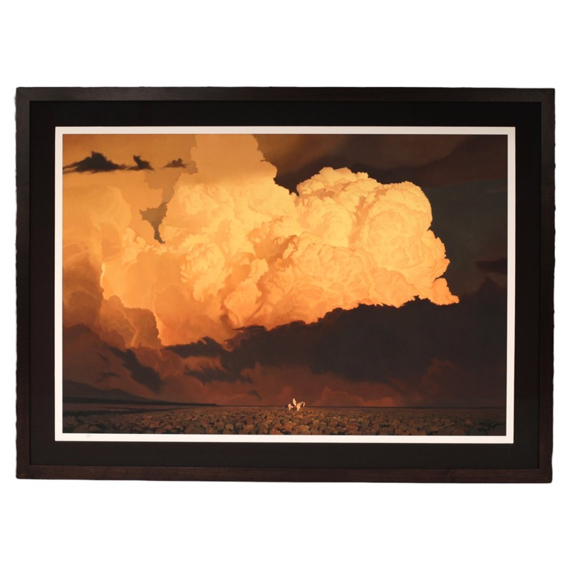 Painting of a cloud in a dark frame