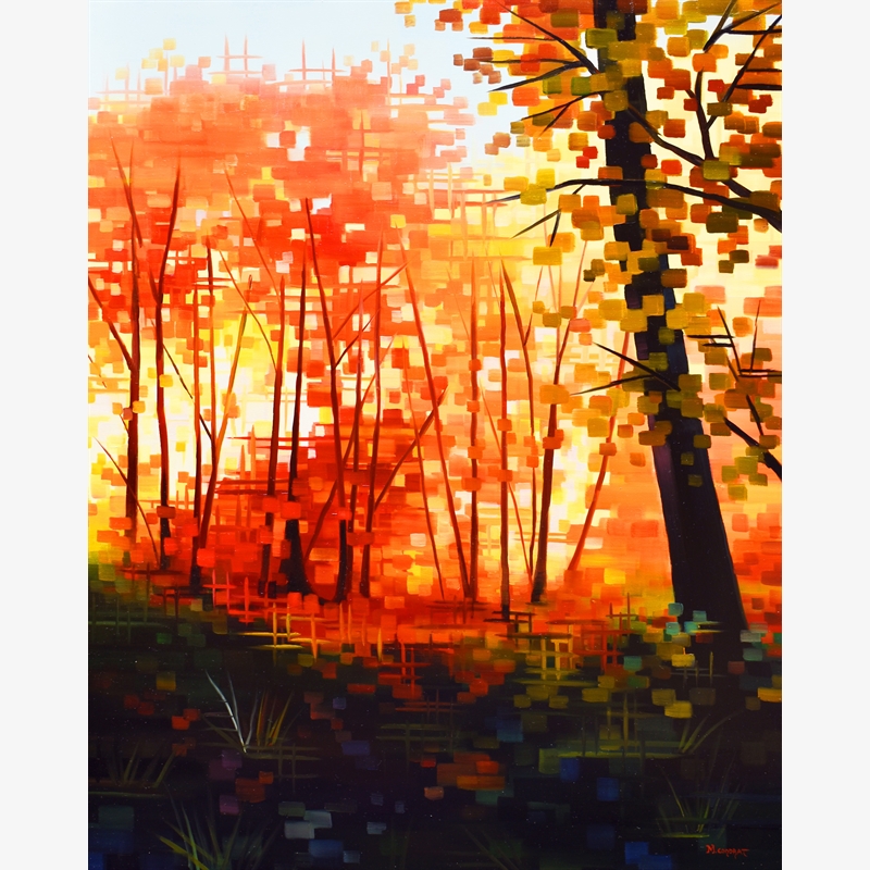 The Perfect Path Michelle Condrat Landscape Sunrises Sunsets Tree Canvas 11×14