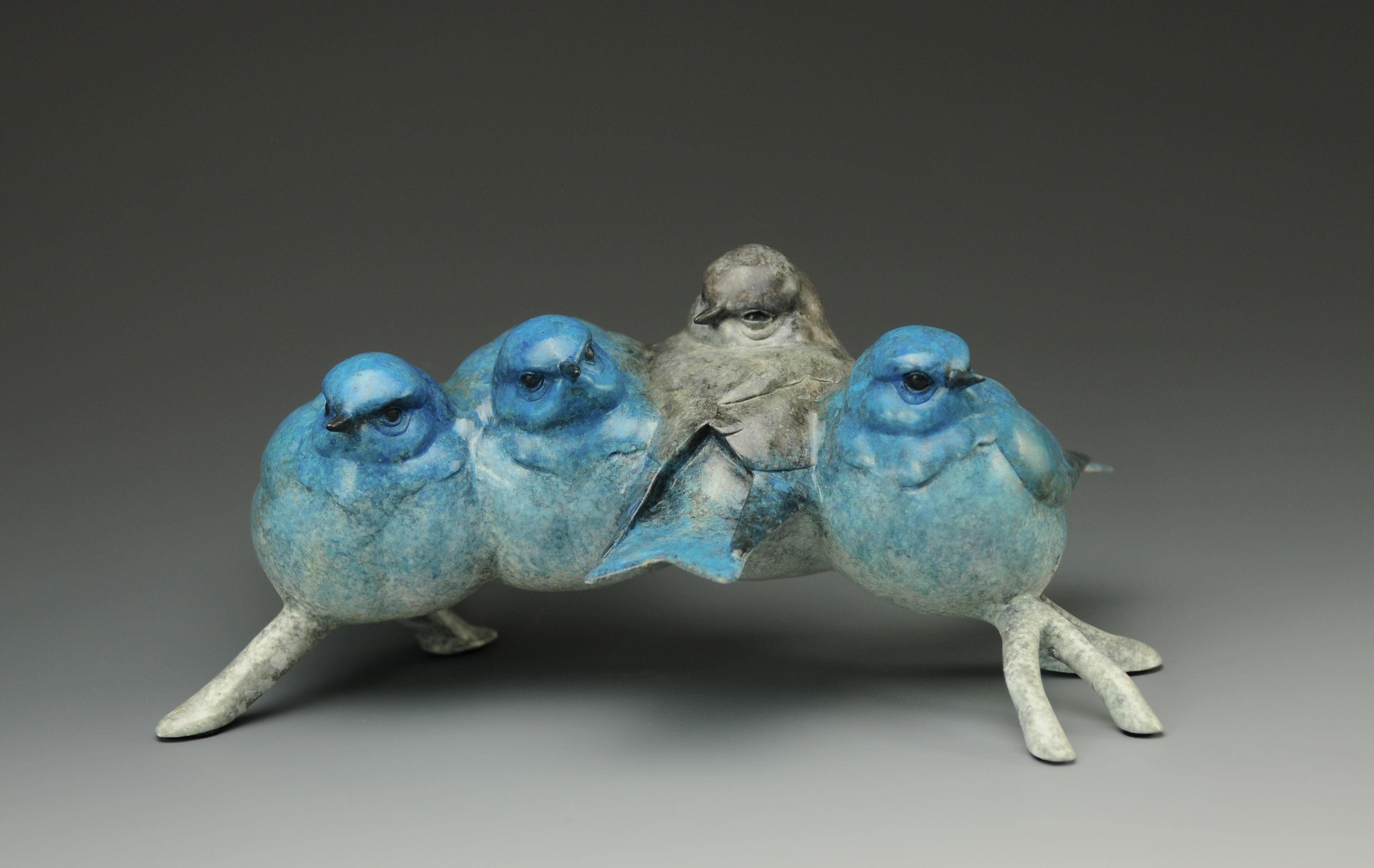A Bronze Sculpture Of Songbirds By Jeremy Bradshaw Is Featured At Gallery Wild In Downtown Jackson Hole Wyoming
