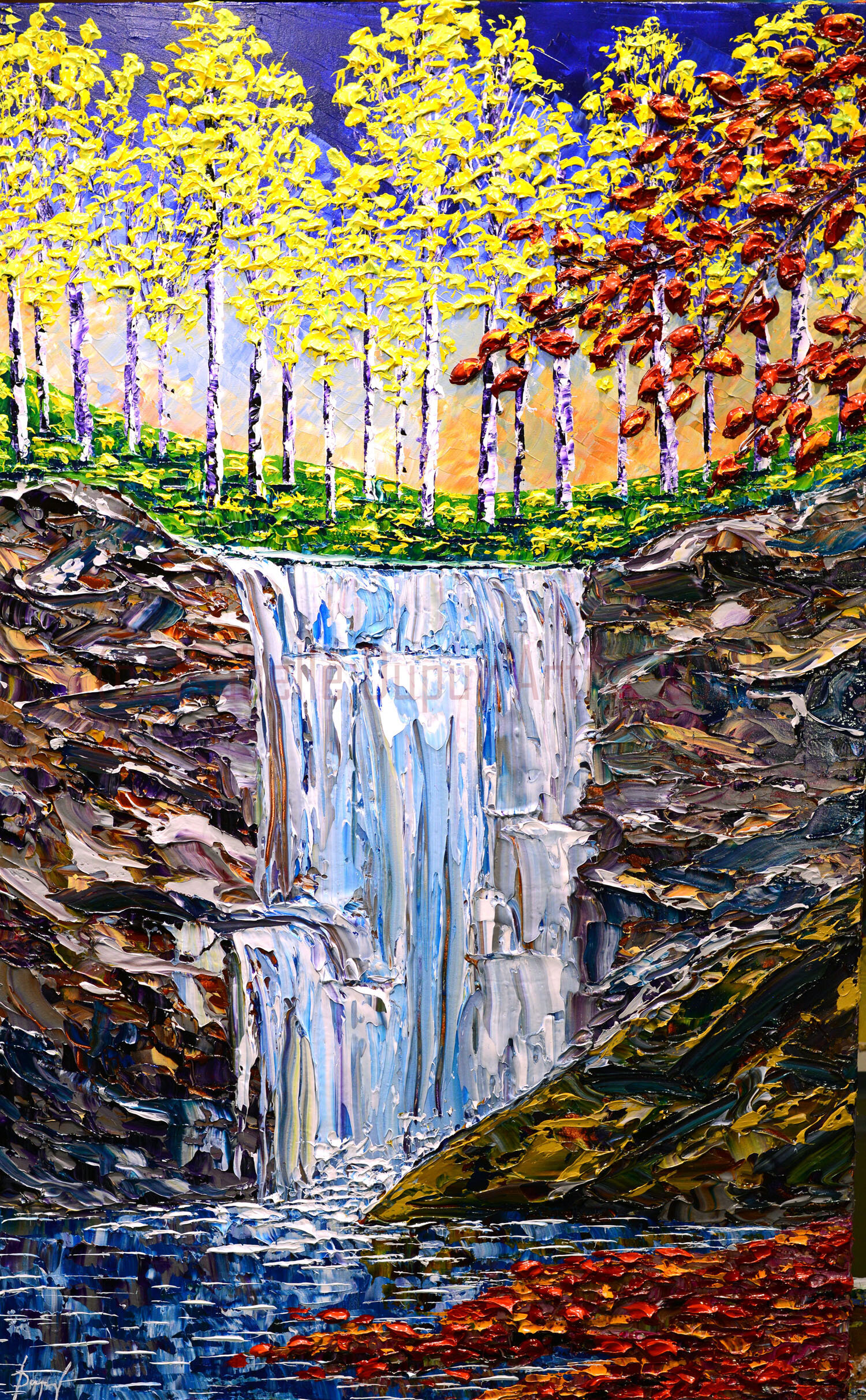Waterfall of Enchanted Colors 60x36