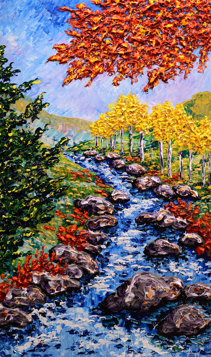 “Autumn Stream Along The Forest” 60x36”